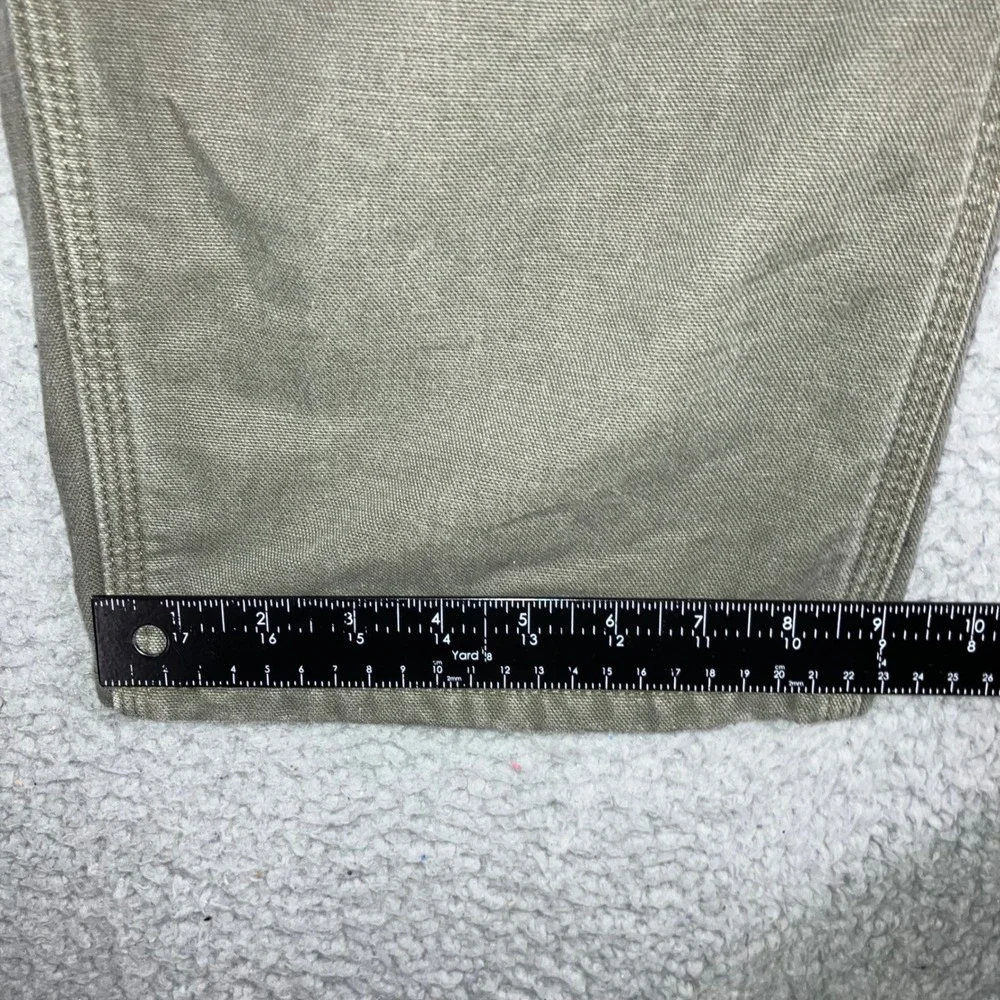 Carhartt B111 MOS Dungaree Men‎ 38x30 Flannel Lined Green Duck Canvas Fit 36x29